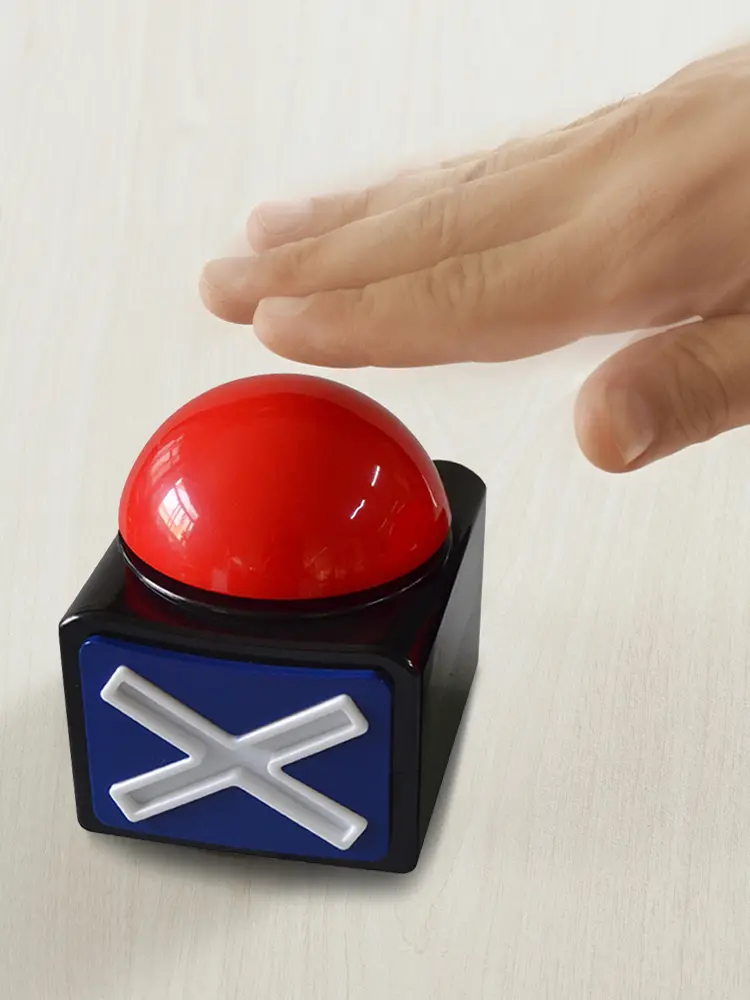Red Alarm Sound Play Button with Sound and Light Contest Answer Button Trivia Quiz Got Talent Buzzer for Contest Answer Game