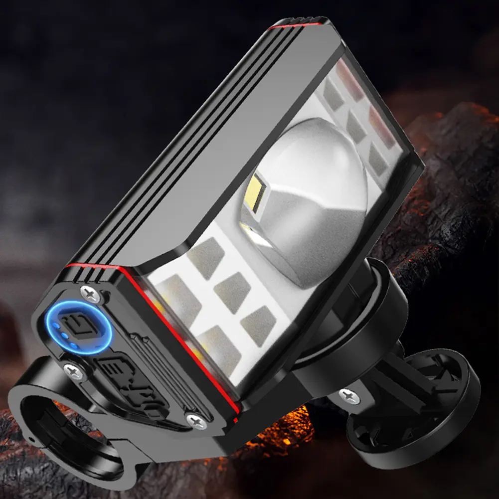 1800LM LED Bike Handlebar Flashlight USB Rechargeable Bicycle Light 5200/2600mAh Waterproof Outdoor Cycling Headlight Accessory