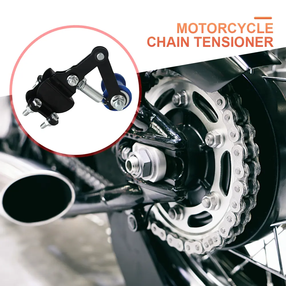 Universal Motorcycle Chain Adjuster with Guide Wheels Pulley Chain Tensioner Adjuster Roller Tools for 50cc-500cc ATV Motocross