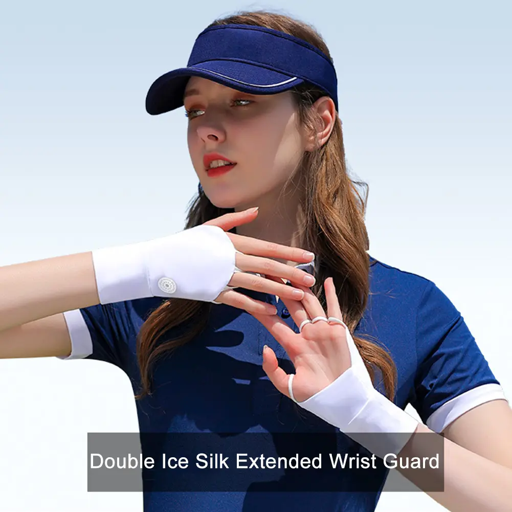 Women Protector Golf Gloves Cool Breathable Sun UV Protector Golf Glove Hollow Palm Elastic for Outdoor Practice