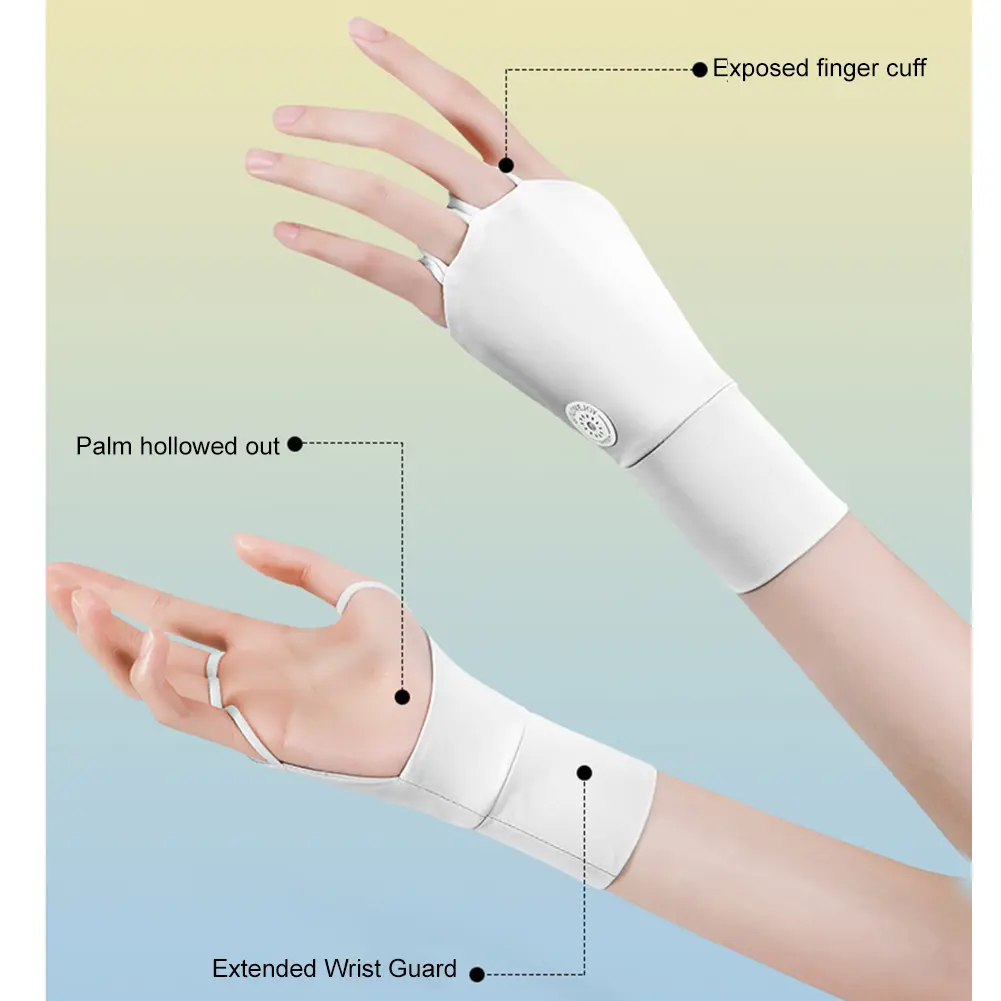 Women Protector Golf Gloves Cool Breathable Sun UV Protector Golf Glove Hollow Palm Elastic for Outdoor Practice