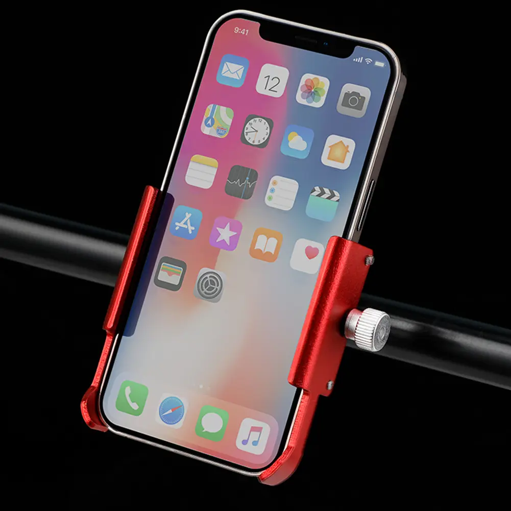 Handlebar Mobilephone Support Aluminium Alloy Mobile Phone Support 360 Degree Rotation Shockproof Cycling Equipment