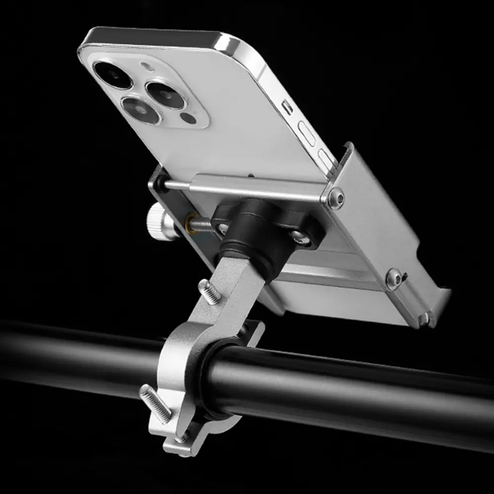 Handlebar Mobilephone Support Aluminium Alloy Mobile Phone Support 360 Degree Rotation Shockproof Cycling Equipment