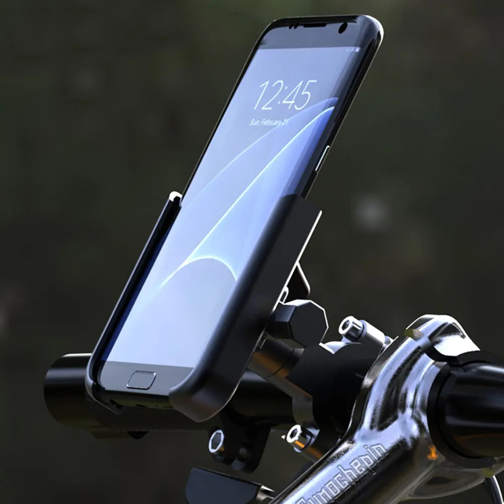Bike Handlebar Mobilephone Support Aluminum Alloy 360 Degree Rotation Mobile Phone Support Shockproof Cycling Equipment