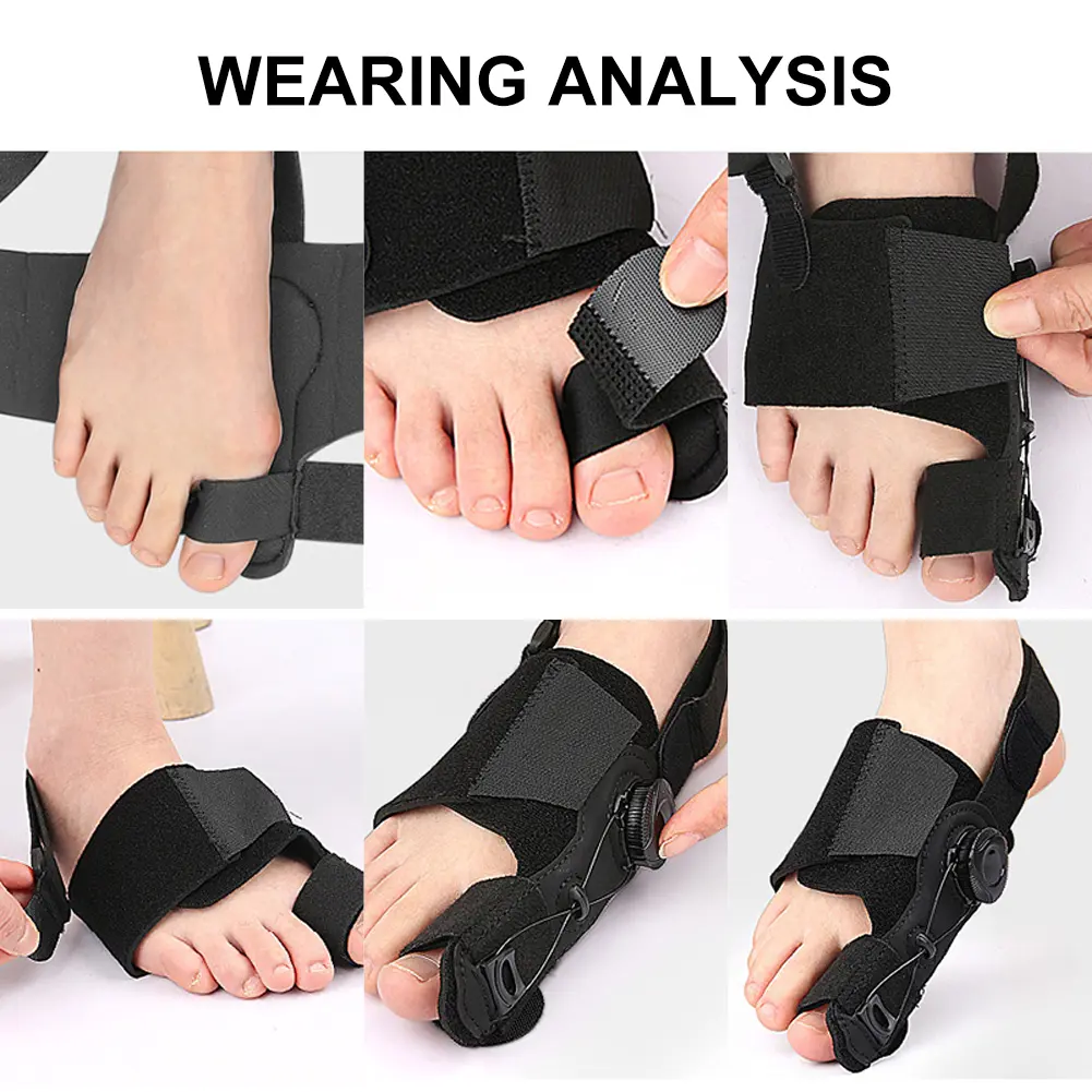 Bunion Corrector Orthopedic Bunion Splint Adjustable Big Toe Straightener Stress Relief with Anti Slip Strap for Men Women