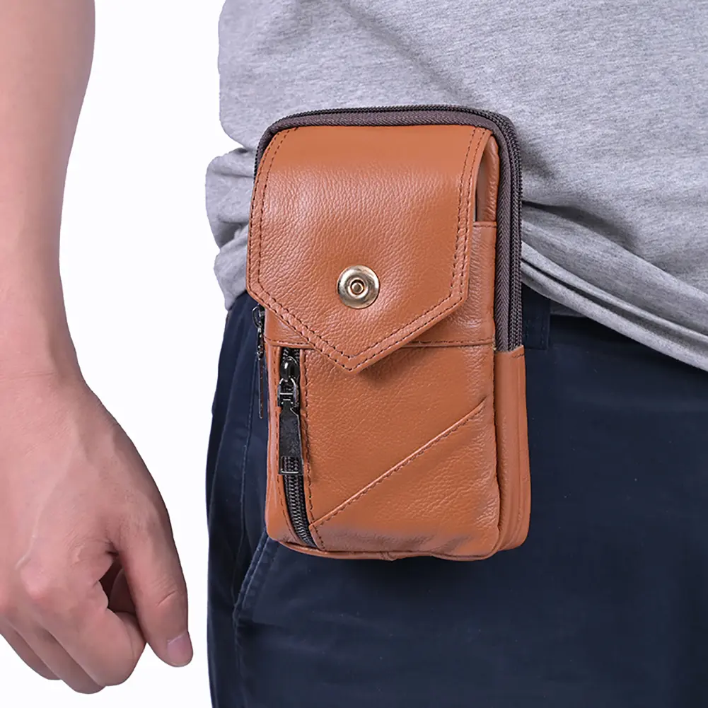 Men Stylish Crossbody Bag Waterproof Leather Vintage Chest Bag Lightweight Fashion Sling Bag Male Travel Outdoor Bag