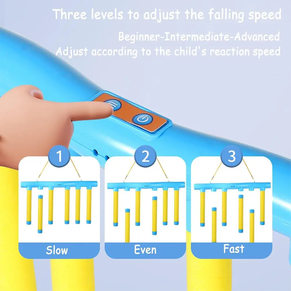 Falling Sticks Sports Game 3 Adjustable Speed Stick Reflex Challenge Game USB Charging Educational Parent-Child Interactive Toy