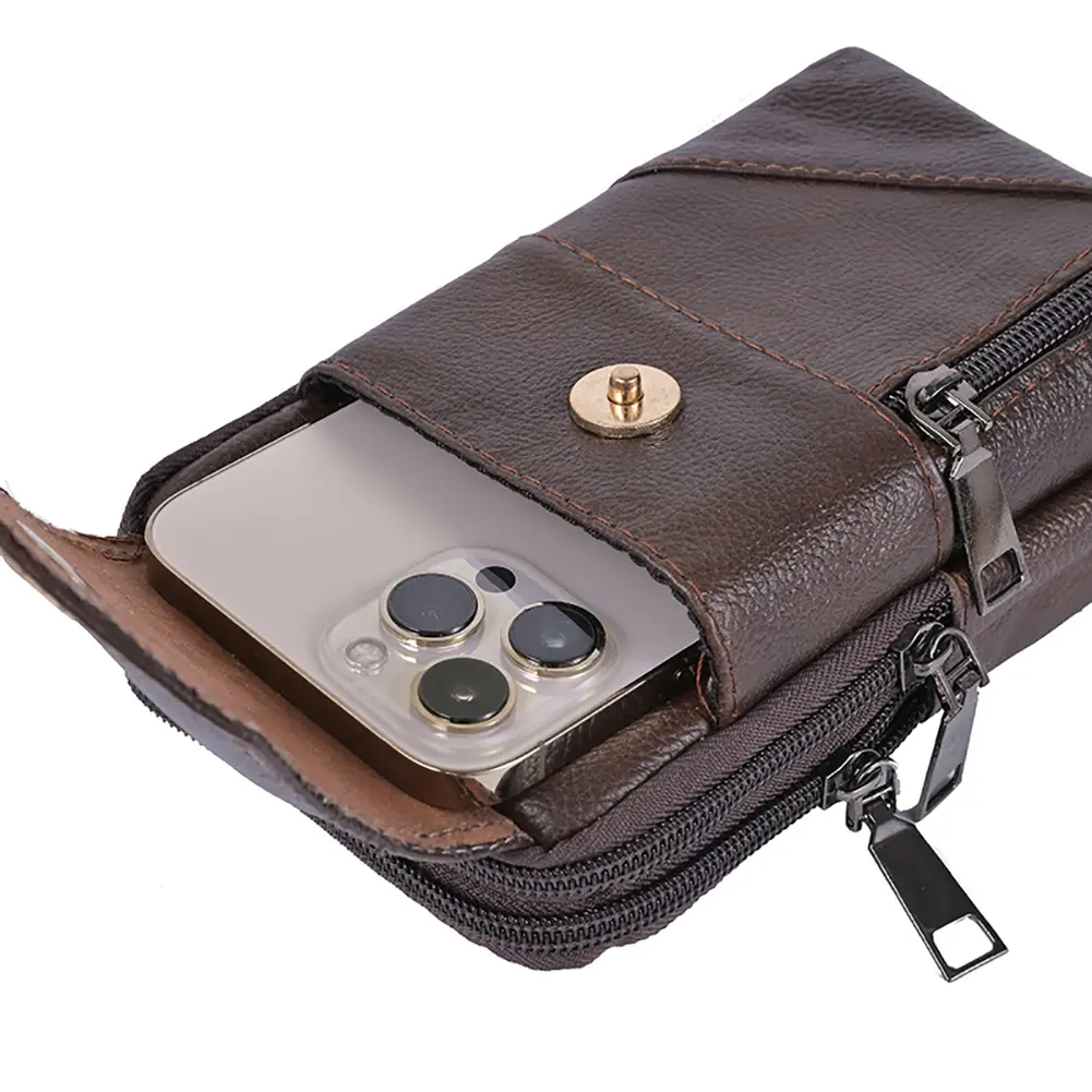 Men Stylish Crossbody Bag Waterproof Leather Vintage Chest Bag Lightweight Fashion Sling Bag Male Travel Outdoor Bag