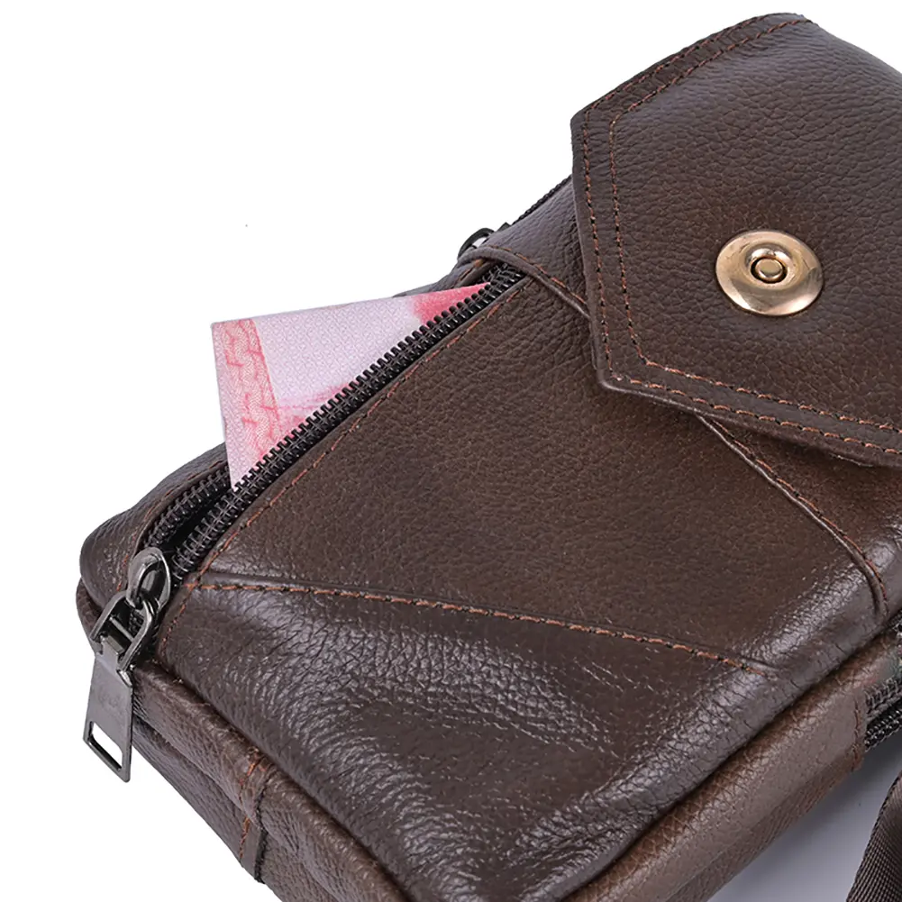 Men Stylish Crossbody Bag Waterproof Leather Vintage Chest Bag Lightweight Fashion Sling Bag Male Travel Outdoor Bag