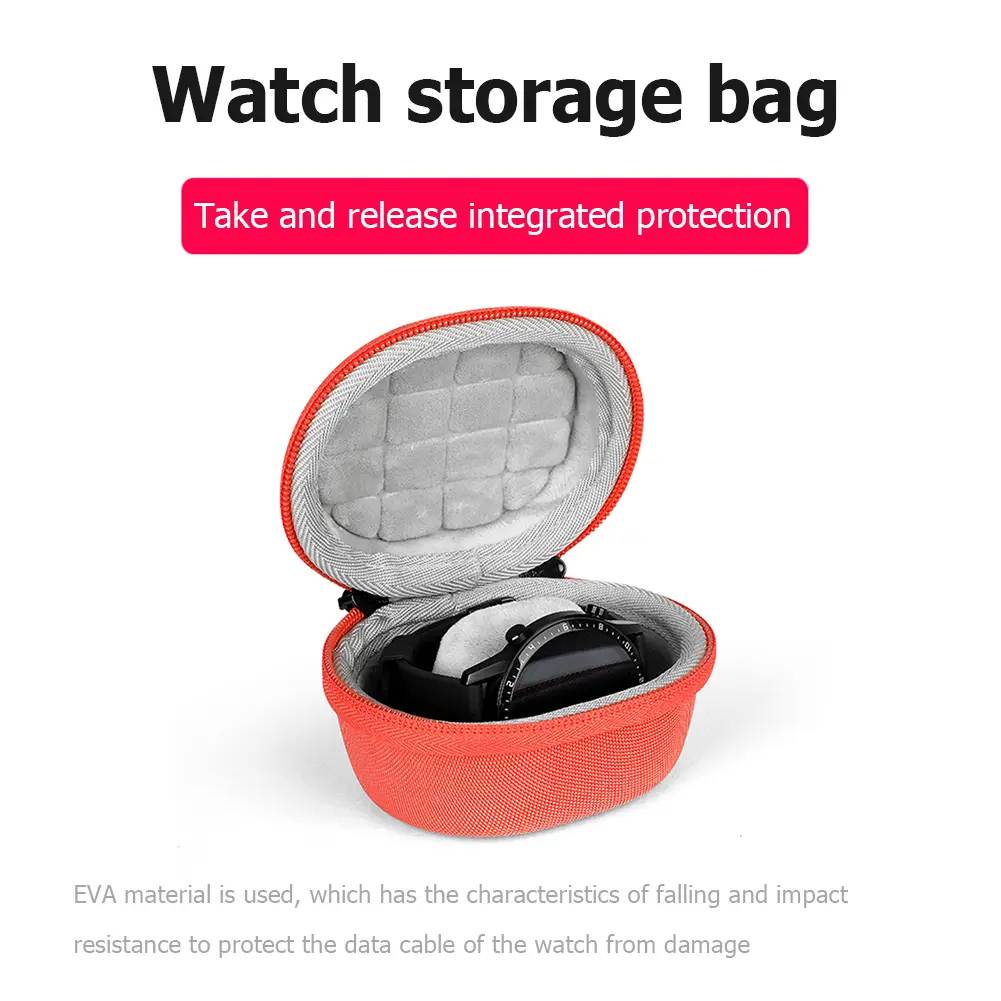 Waterproof Hard Carrying Case EVA Hard Shell Travel Storage Bag Watch Travel Case for Huawei Watch Fit 2 for Haylou RS4 Plus/GST
