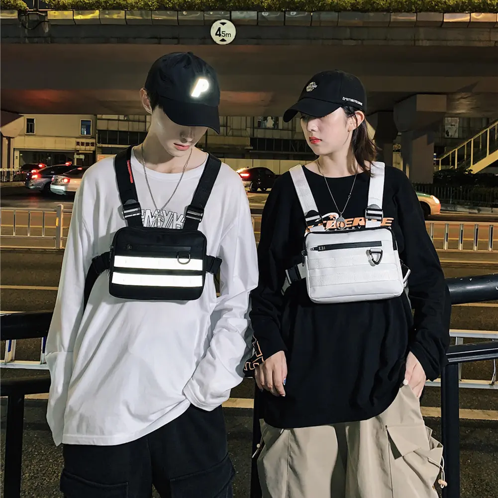 Popular Belt Bag Sling Chest Pouch Multi-function Chest Bags Men Women Oxford Cloth Vest Hip-Hop Street Belt Pouch
