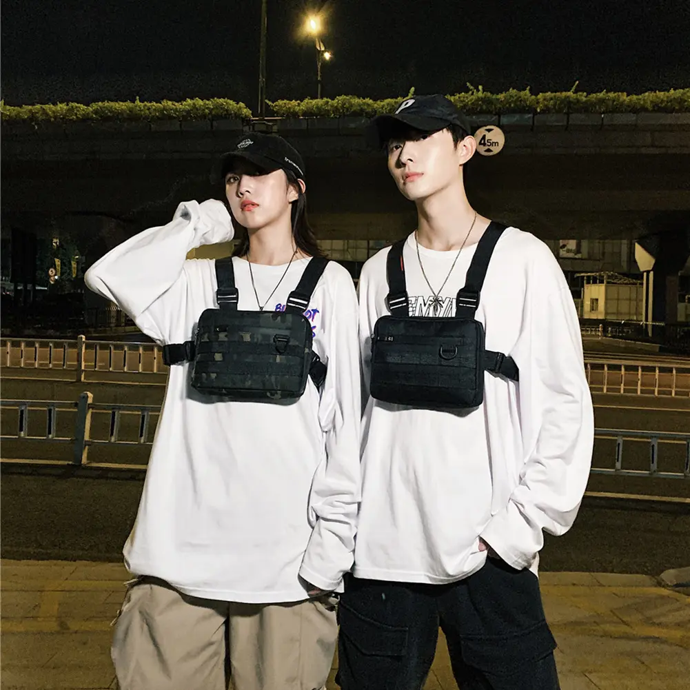 Popular Belt Bag Sling Chest Pouch Multi-function Chest Bags Men Women Oxford Cloth Vest Hip-Hop Street Belt Pouch