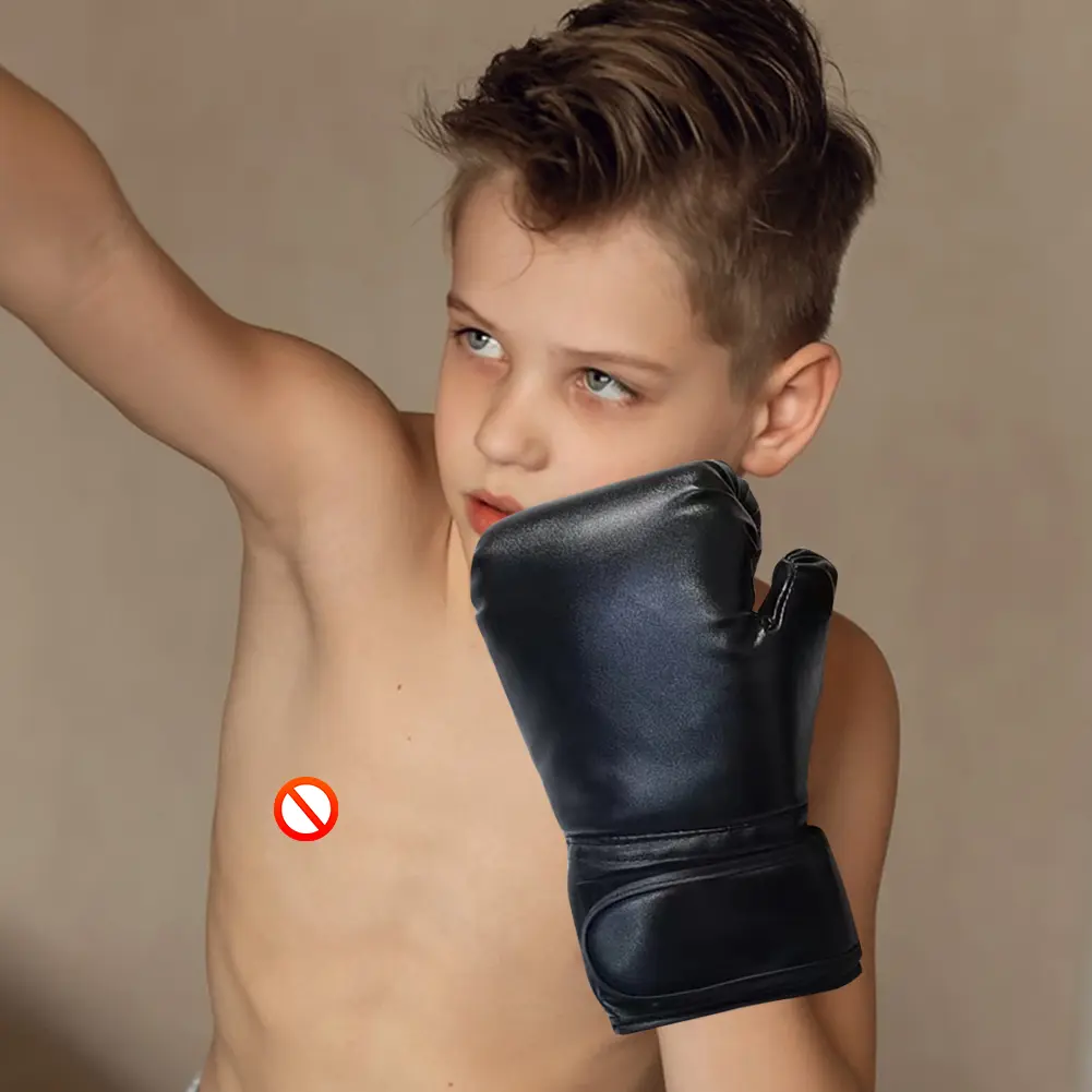 Kids Boxing Gloves Breathable Kickboxing Gloves PU Leather Muay Thai Mitts Taekwondo Mitts for Boys Girls Youth