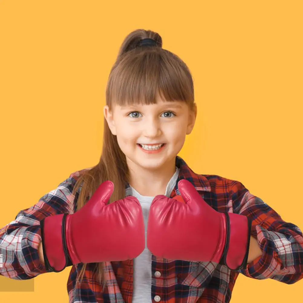 Kids Boxing Gloves Breathable Kickboxing Gloves PU Leather Muay Thai Mitts Taekwondo Mitts for Boys Girls Youth