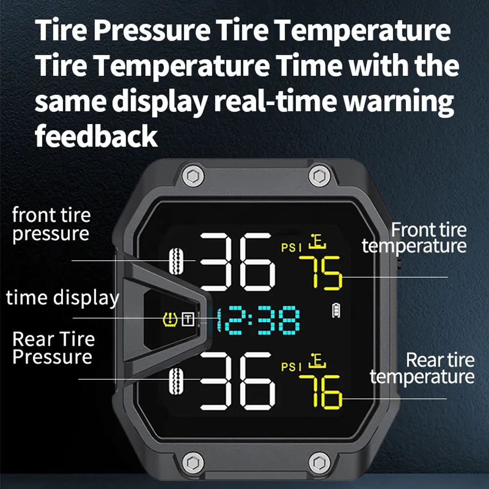 TPMS Motorcycle Tire Pressure Monitoring Tool IP65 Waterproof Motorbike Tyre Pressure Temperature Alarm Motorcycle Accessories
