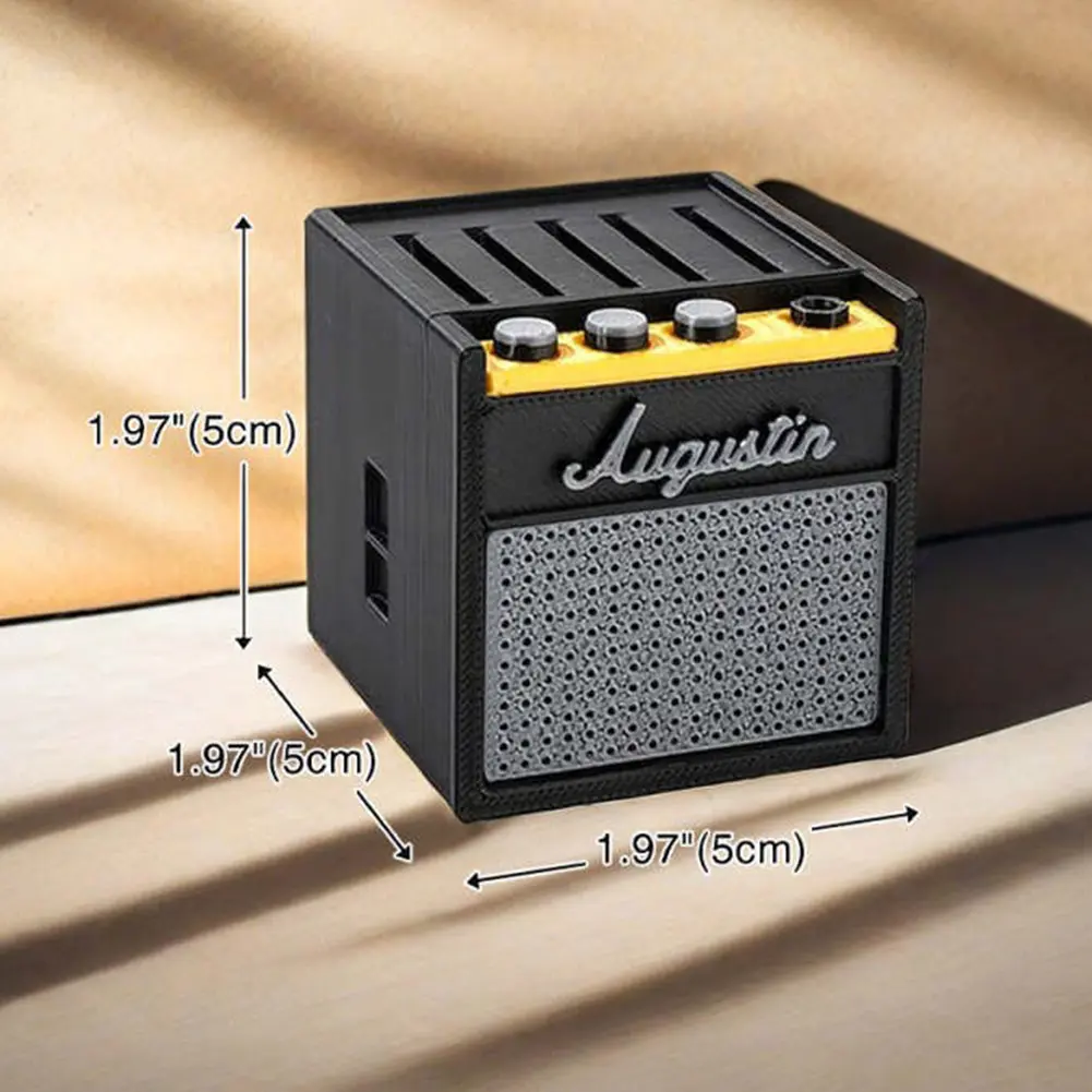 Plectrum Holder 3D Printed Amp Speaker Guitar Pick Holder Retro Guitar Amp Model for Bass Electric Acoustic Guitars Ukulele