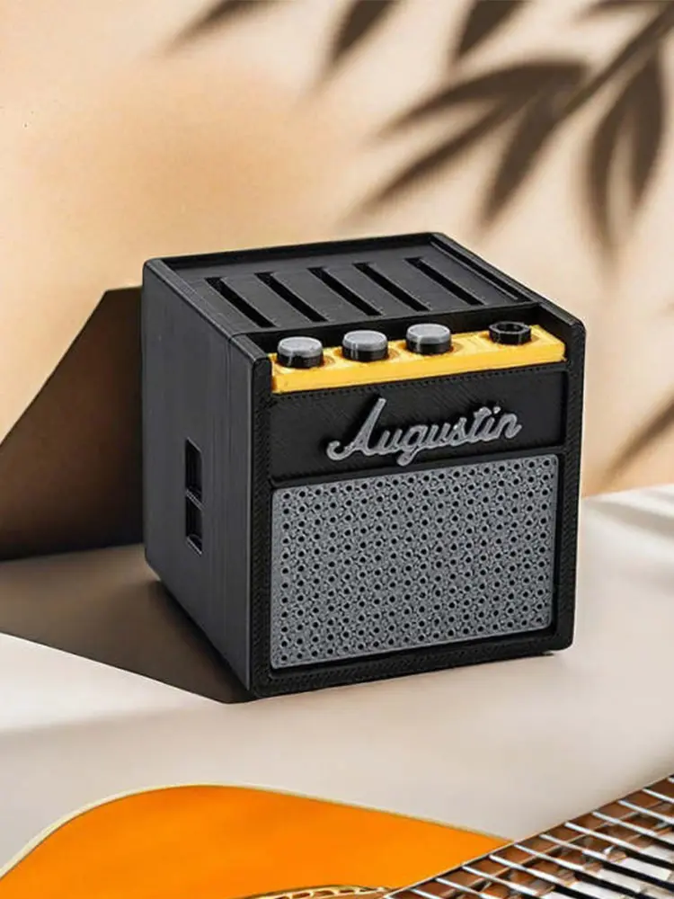 Plectrum Holder 3D Printed Amp Speaker Guitar Pick Holder Retro Guitar Amp Model for Bass Electric Acoustic Guitars Ukulele