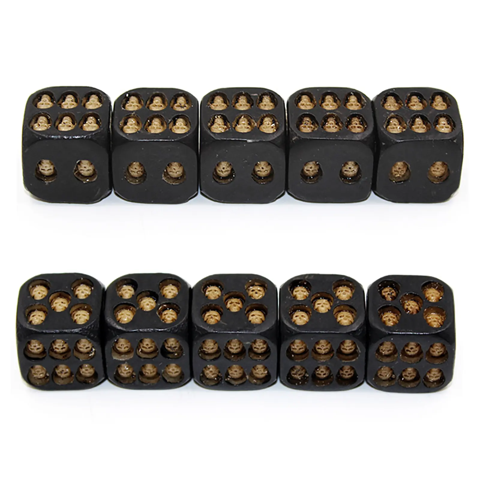 Halloween Skull Dice Resin 3D Skeleton Face Gaming Dice Gothic Style 5 Pieces Scary Novelty Dice Table Decoration for Party Bars