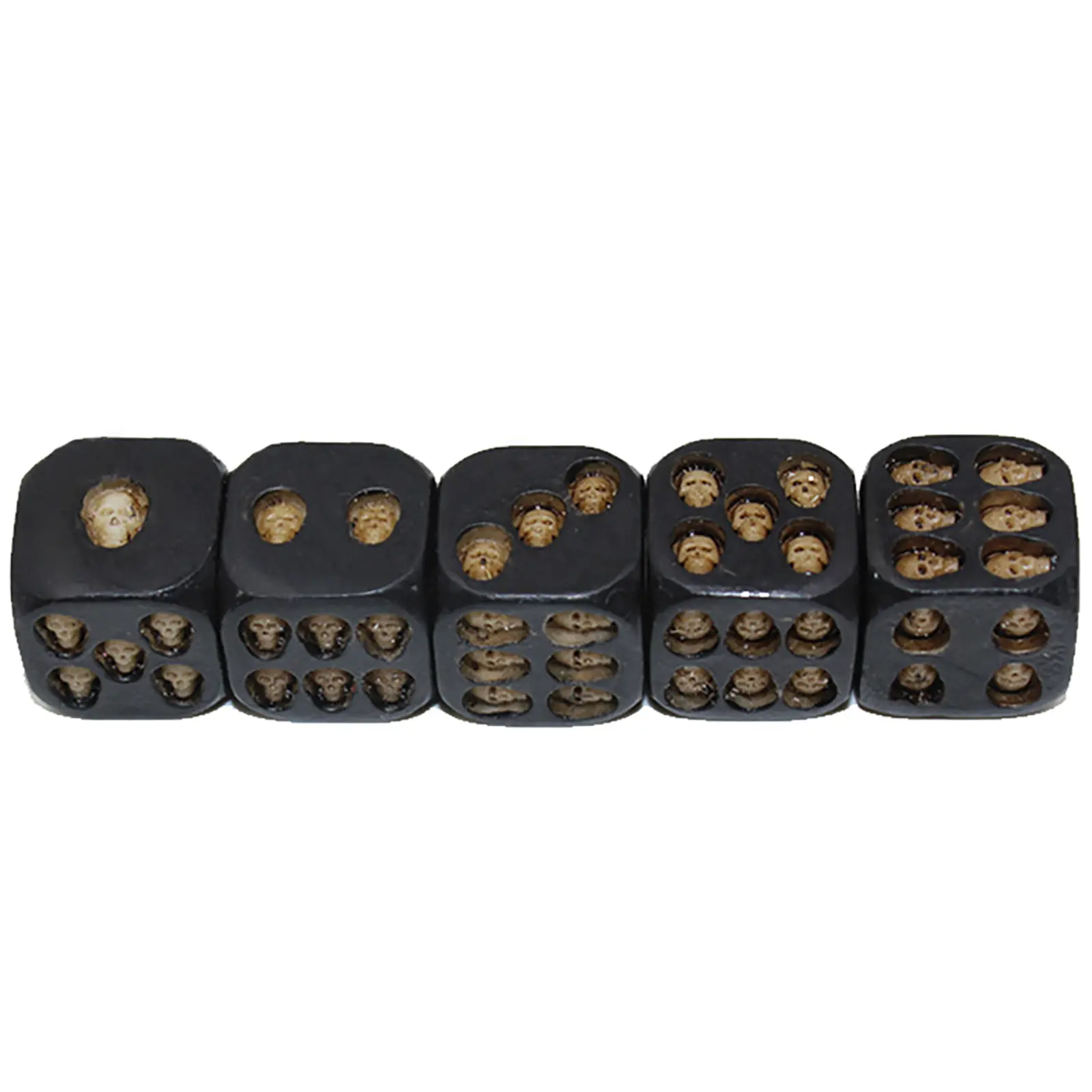 Halloween Skull Dice Resin 3D Skeleton Face Gaming Dice Gothic Style 5 Pieces Scary Novelty Dice Table Decoration for Party Bars