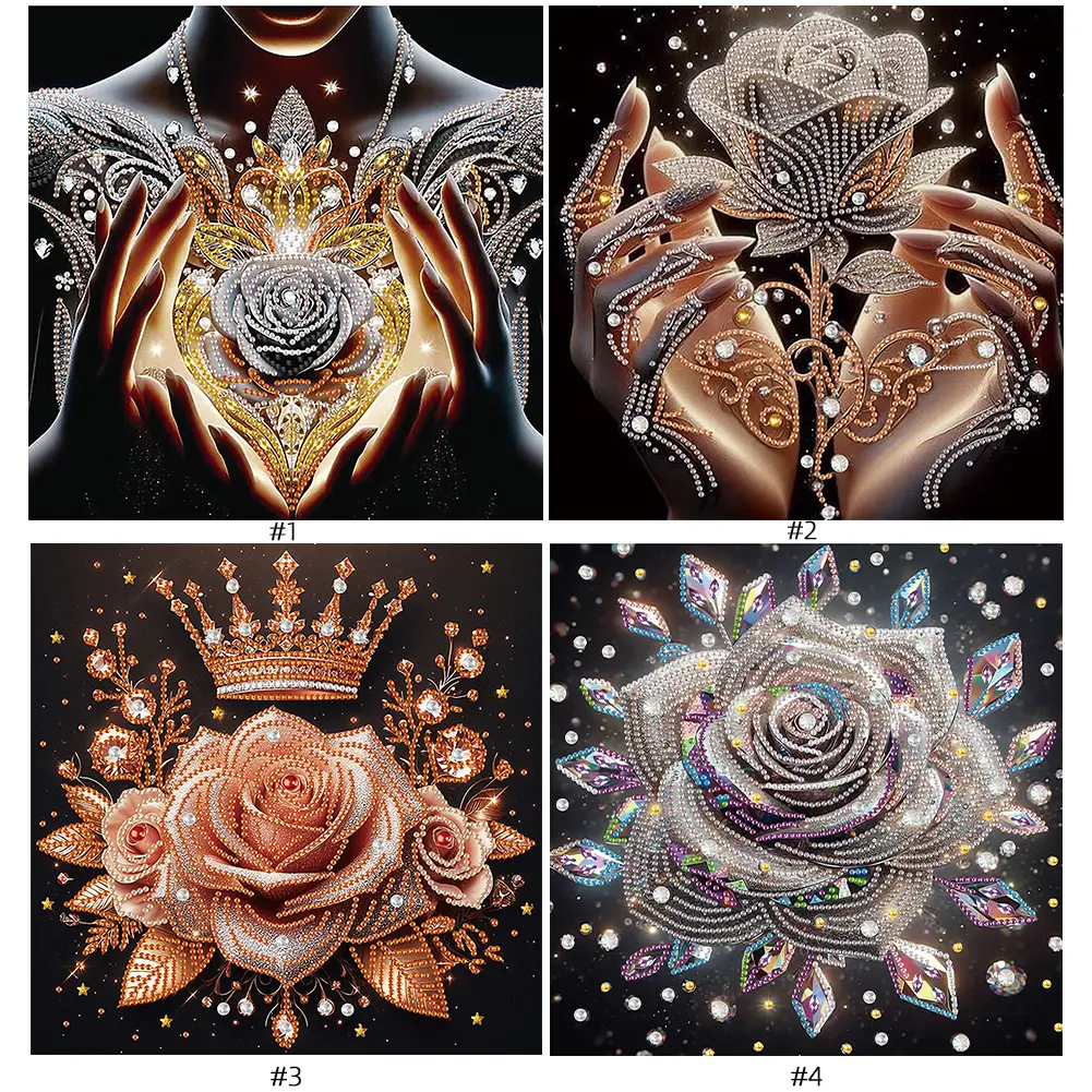 5D DIY Full Round Drill Diamond Painting Rose Kit Home Decor Art Craft 30x30cm