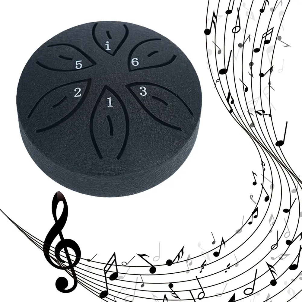 3 Inches 6 Notes Rain Drum for Outside Steel Tongue Drum Percussion Musical Instruments for Yoga Meditation Unique Gift