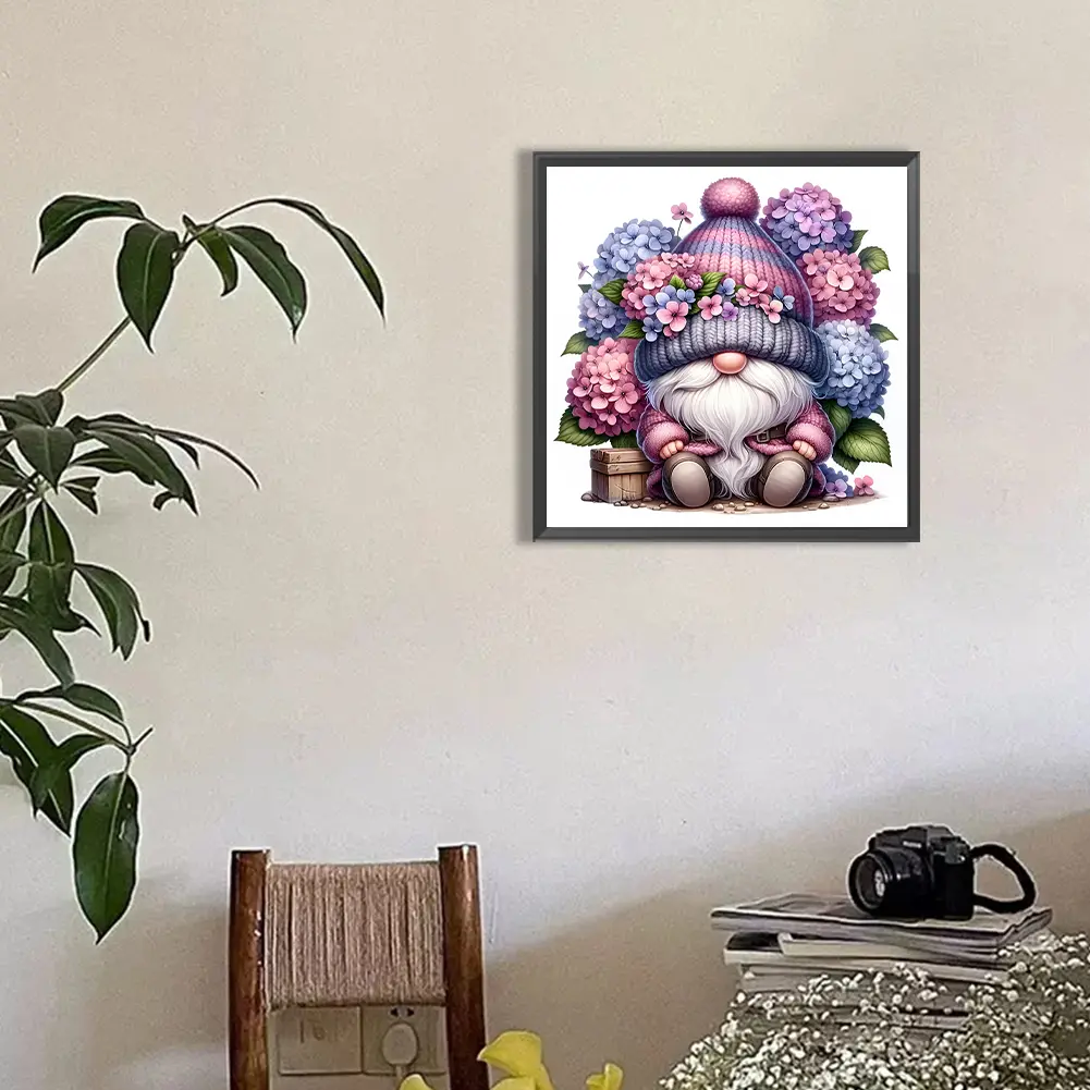 5D DIY Full Round Drill Diamond Painting Lavender Gnome 30x30cm Diamond Art Painting Craft Mosaic Paintings Kit Home Decor 2025