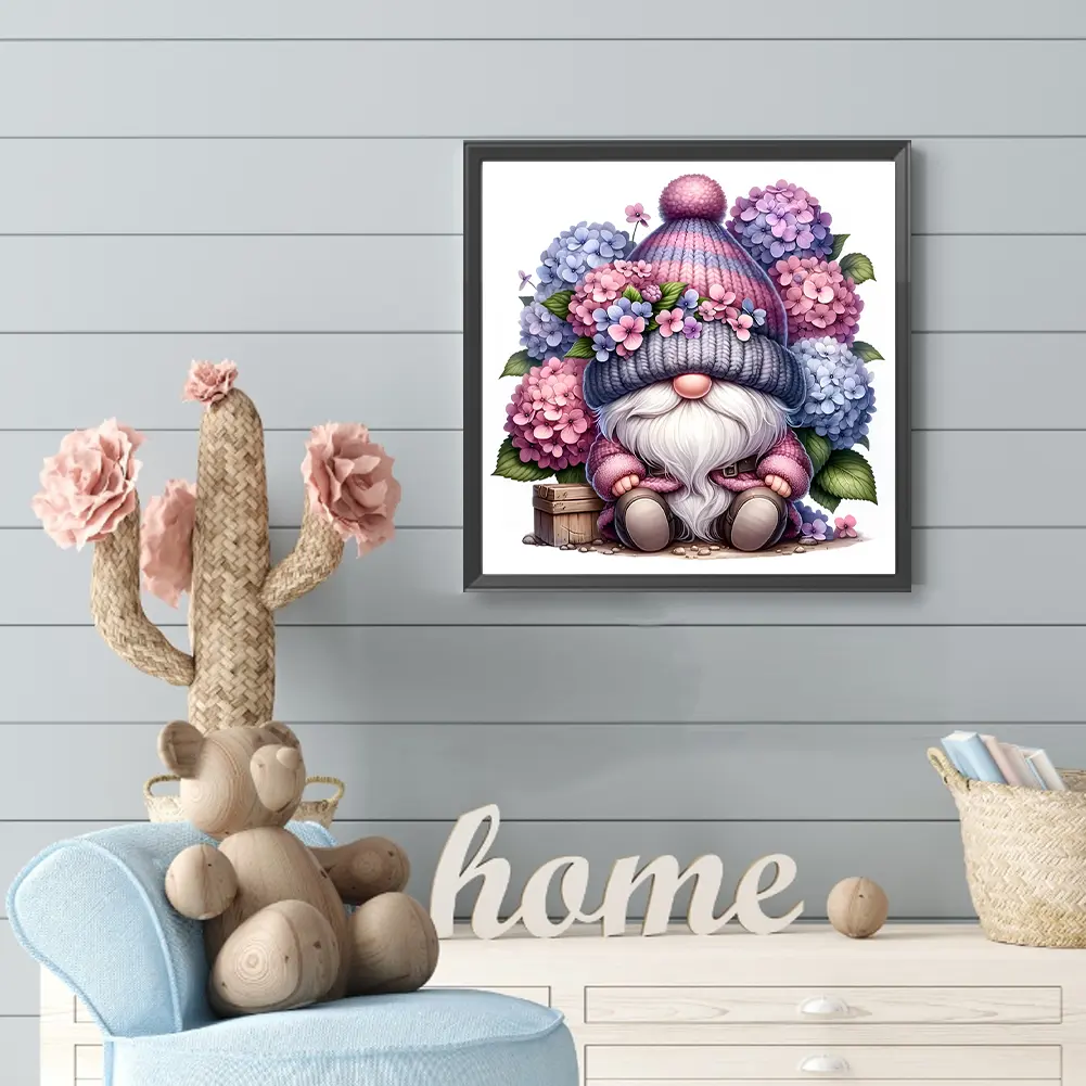5D DIY Full Round Drill Diamond Painting Lavender Gnome 30x30cm Diamond Art Painting Craft Mosaic Paintings Kit Home Decor 2025