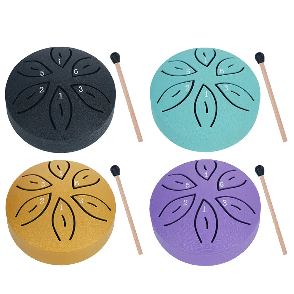 3 Inches 6 Notes Rain Drum for Outside Steel Tongue Drum Percussion Musical Instruments for Yoga Meditation Unique Gift