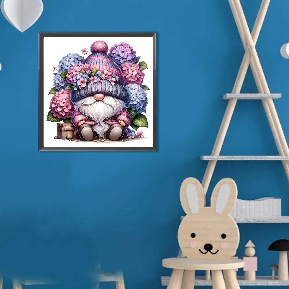 5D DIY Full Round Drill Diamond Painting Lavender Gnome 30x30cm Diamond Art Painting Craft Mosaic Paintings Kit Home Decor 2025