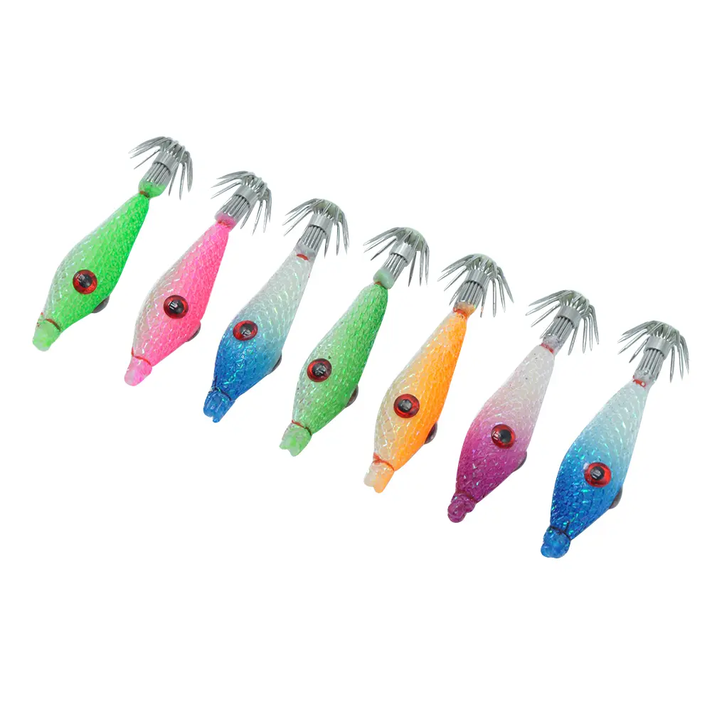 7 Pcs Squid Hook Octopus Cuttlefish Fishing Bait Luminous Fishing Bait Luminous Squid Jig Hooks Fishing Lures for Fishing