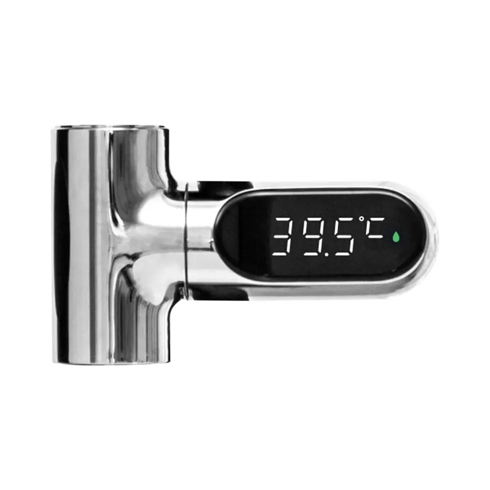 Faucet Shower Thermometer LED Digital Display Water Temperature Gauge Water Flow Self-Generated Electricity for Bathroom Shower