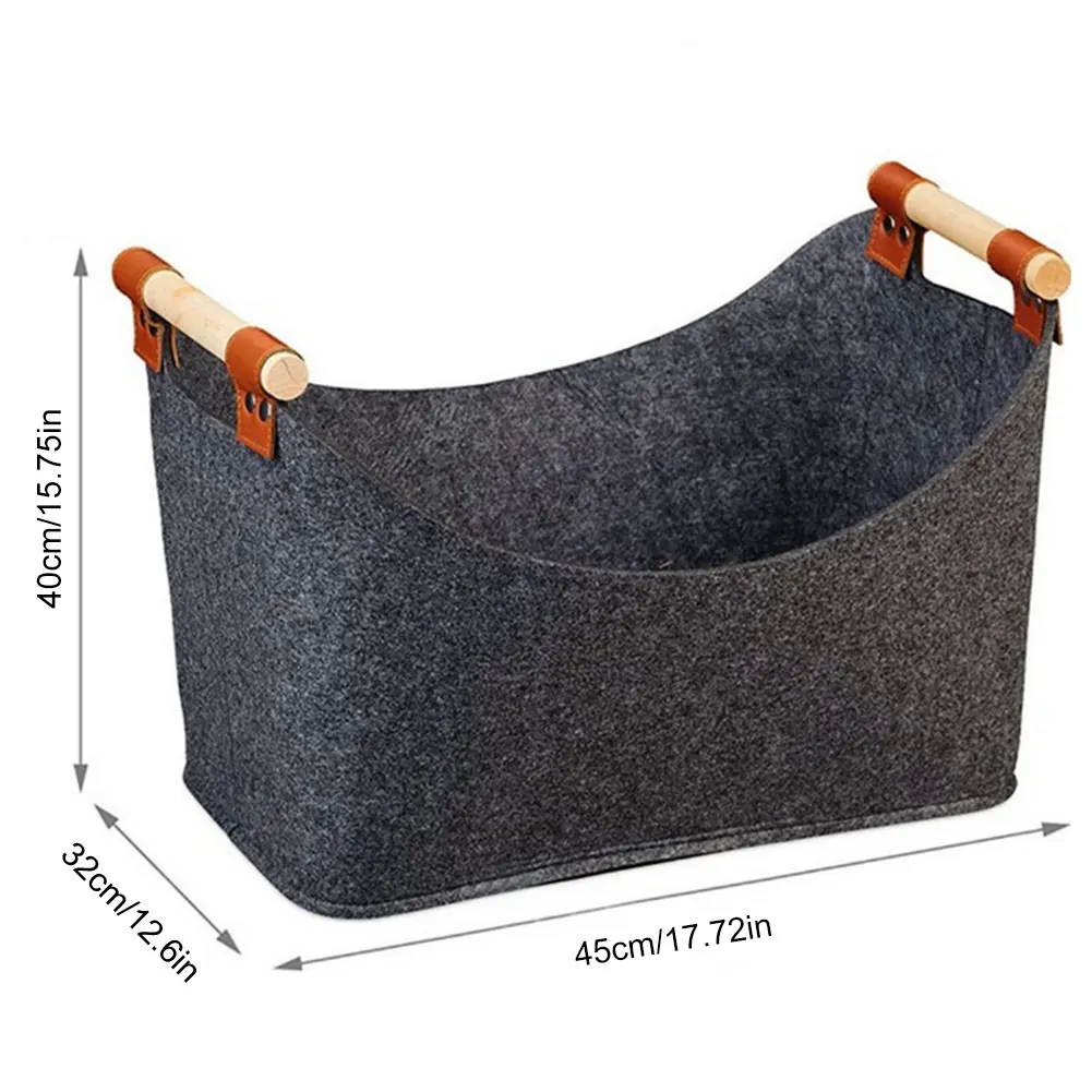 45 X 32 X 40 Cm Firewood Box Large Capacity 57 L Fireside Wood Carrier Holder Bag Wood Carrying Bag for Fireplace & Wood Stove