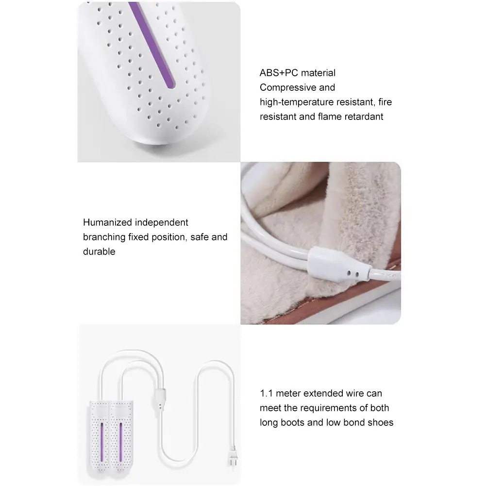 Folding Boot Warmer 360 Degree Circulating Heating Deodorizer Dehumidify Device with Light for Shoes/Gloves/Hats/Socks/Ski Boots