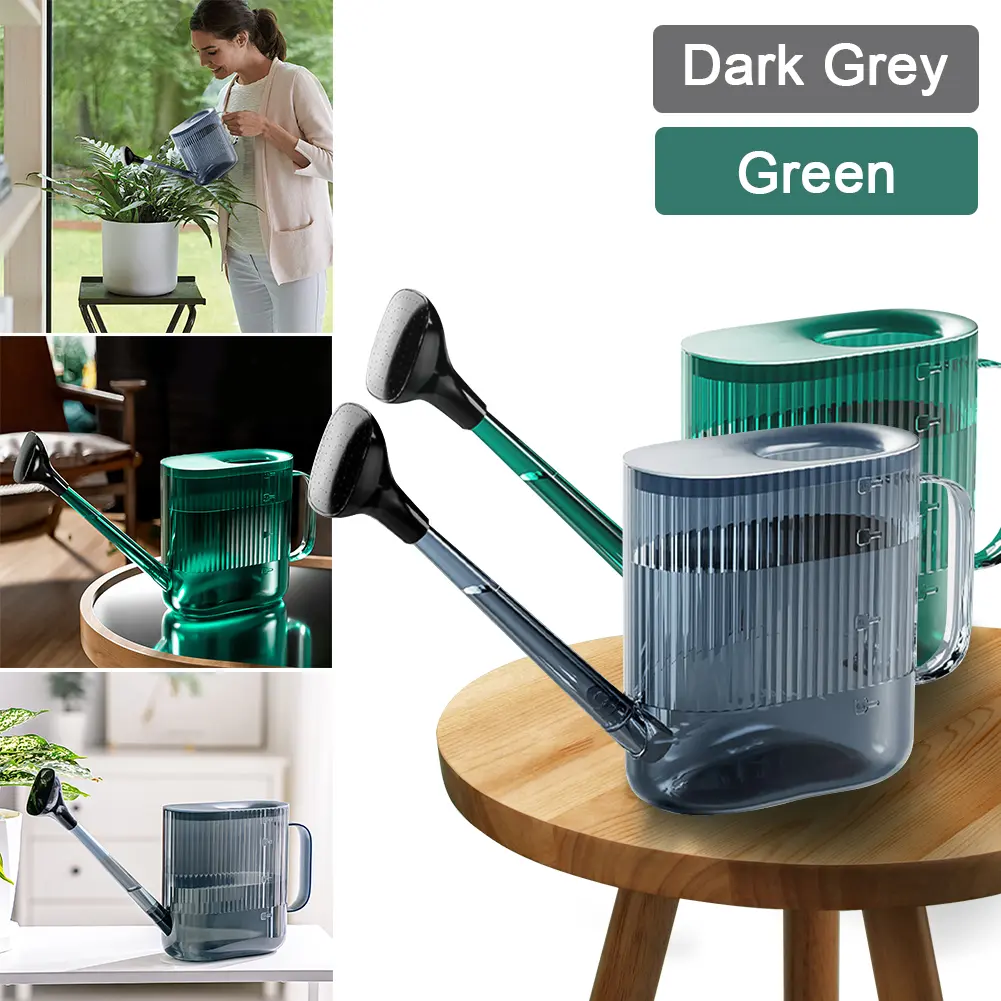 1800ML Plastic Watering Can with Sprinkler Head Modern Water Can with Long Spout for Indoor and Outdoor Plants