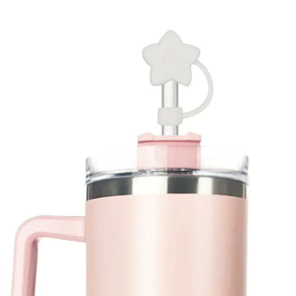 4Pcs Silicone Star Straw Covers 10mm Straw Tips Protectors Dust-Proof Drinking Caps Straws Stopper for Stanley 30/40oz Tumbler