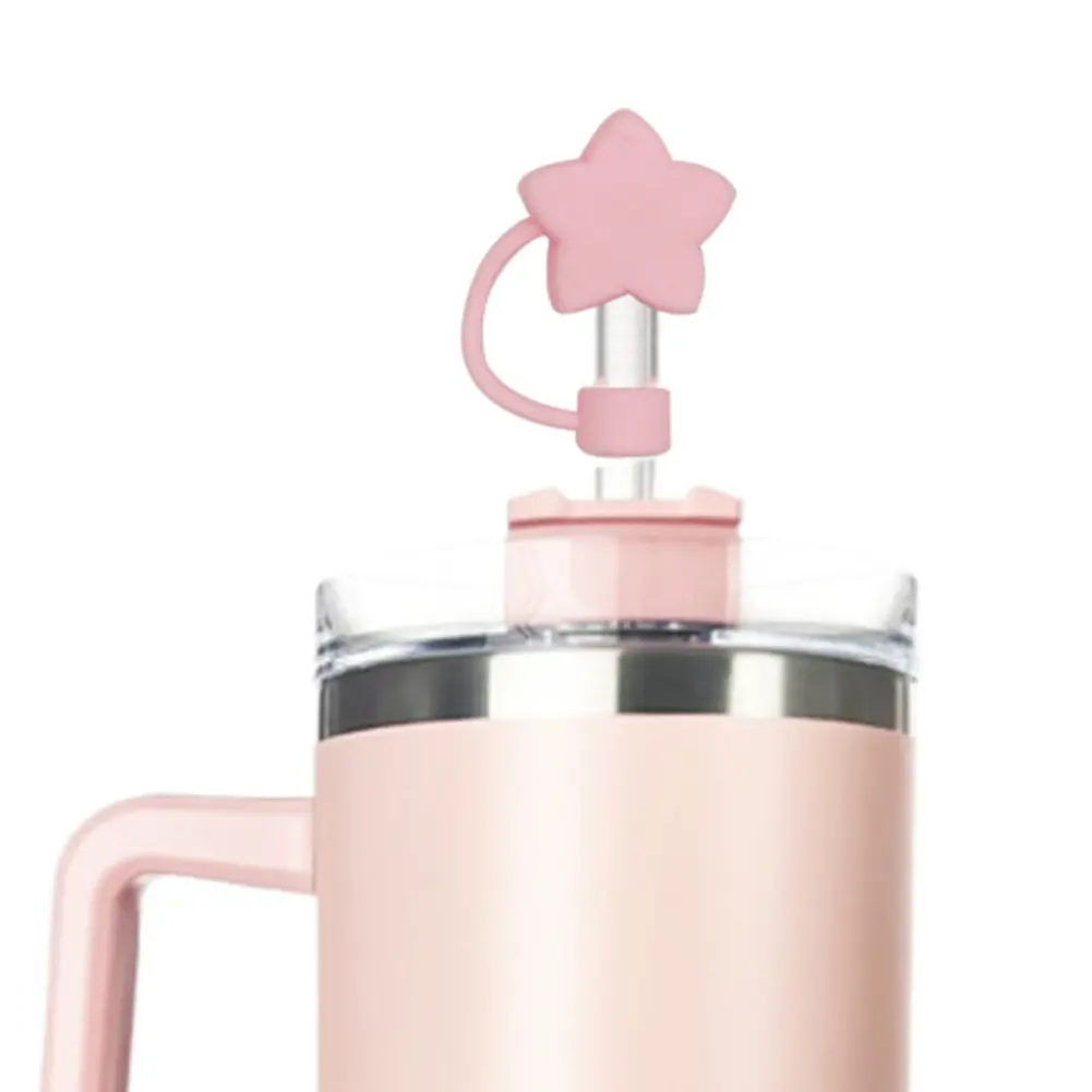 4Pcs Silicone Star Straw Covers 10mm Straw Tips Protectors Dust-Proof Drinking Caps Straws Stopper for Stanley 30/40oz Tumbler