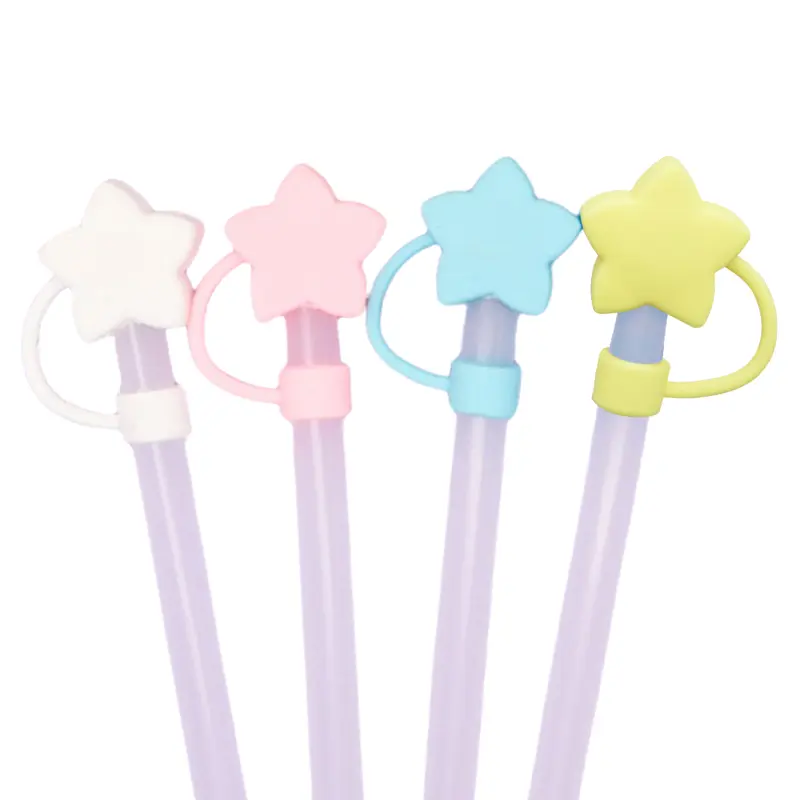4Pcs Silicone Star Straw Covers 10mm Straw Tips Protectors Dust-Proof Drinking Caps Straws Stopper for Stanley 30/40oz Tumbler
