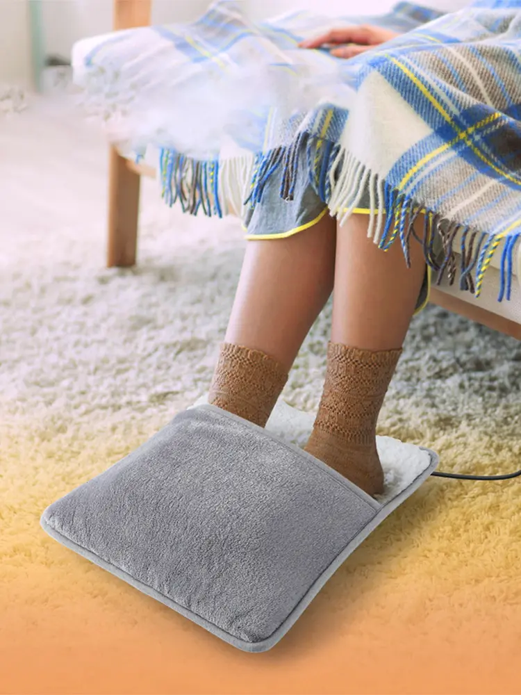 Electric Foot Warmer USB Heating Pad Multi-Function Heated Foot Cover Soft Portable Hand Warmer for Shoulders Feet Legs