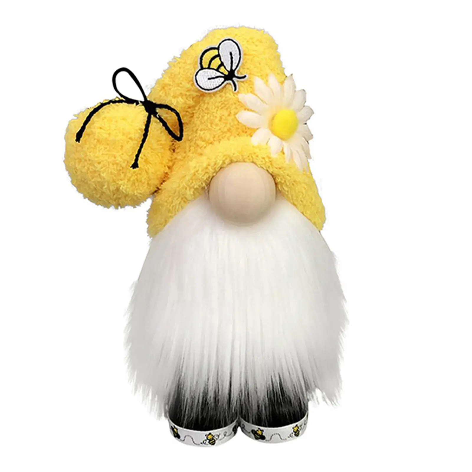 Sunflowers Gnome Bee Elf Plush Doll, Faceless Nisse Swedish Dwarf Tomte Decor