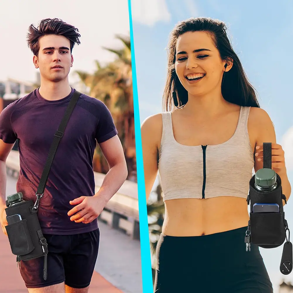 Magnetic Water Bottle Bag Holder Gym Bag Phone Holder with Shoulder Strap Gym Accessories Organizer for Men Women