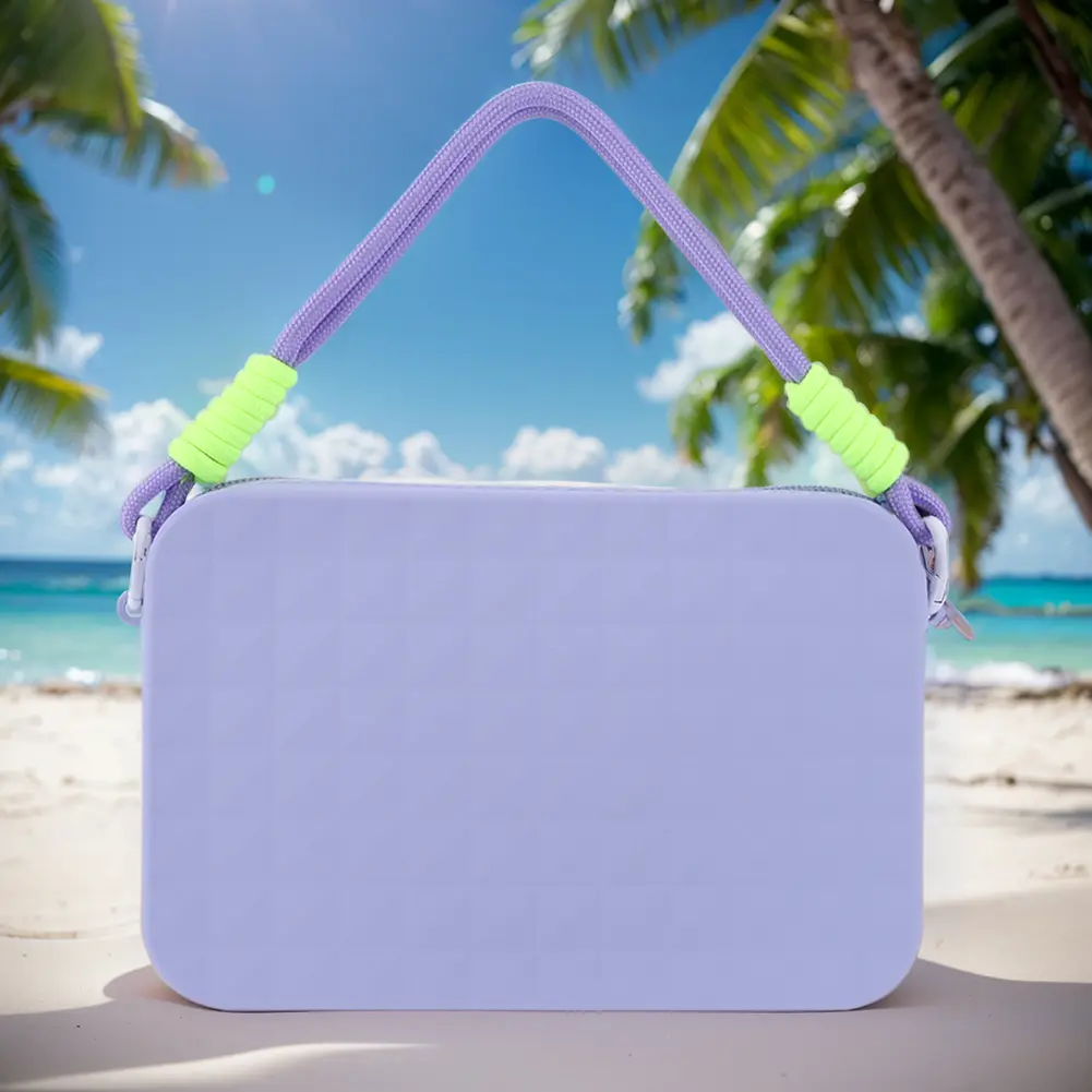 Silicone Storage Pouch Phone Holder with Lanyard Cosmetics Storage Bag Large Capacity for Bogg Bag