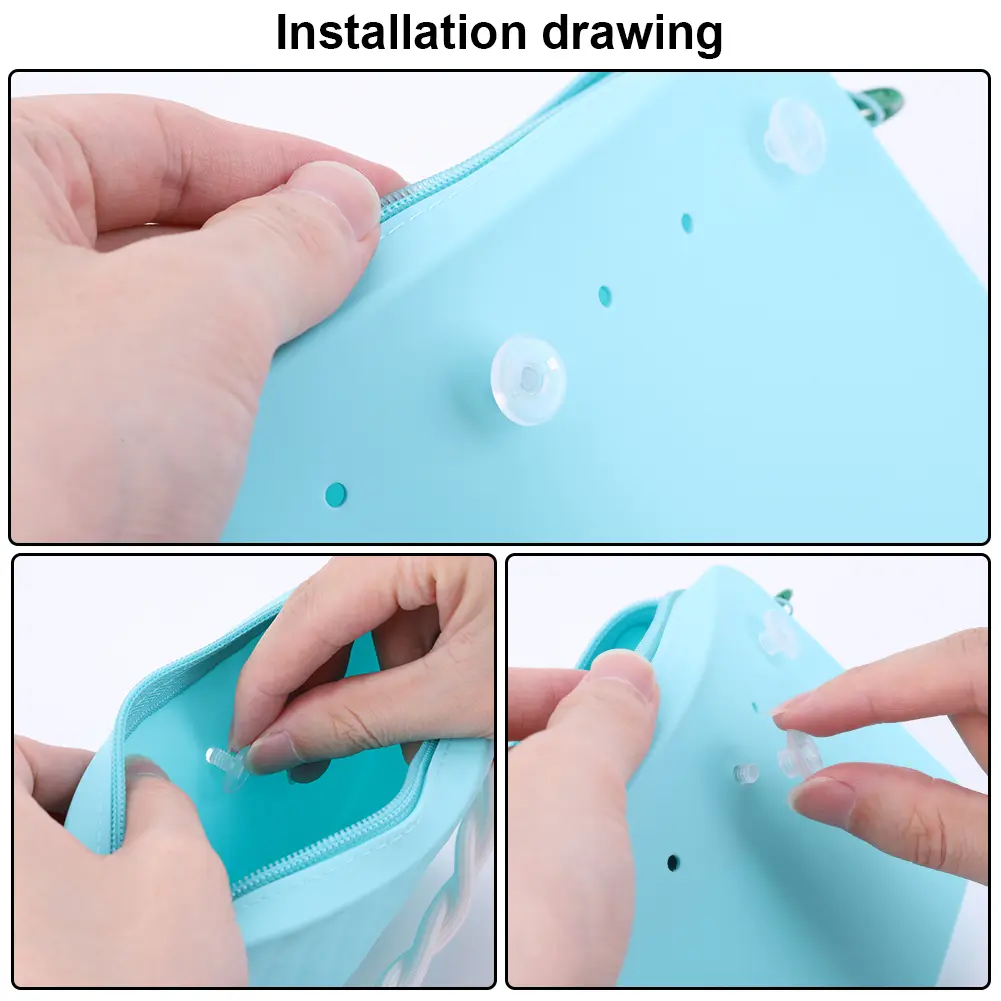 Silicone Storage Pouch Phone Holder with Lanyard Cosmetics Storage Bag Large Capacity for Bogg Bag