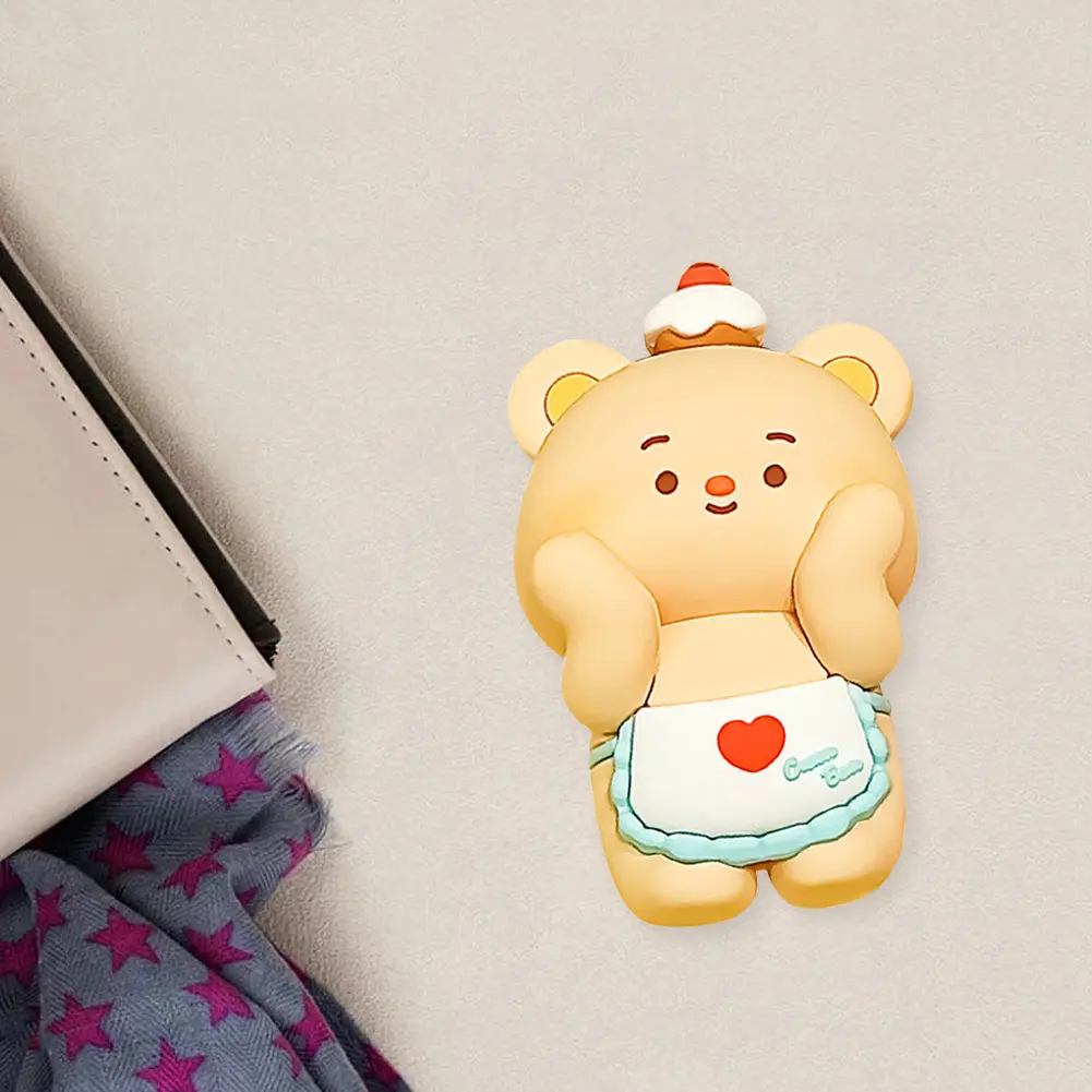 Cute Bear Keychain Anime Bear Keychain Soft Cartoon Bear Pendant with Heart & Bell Adorable Bear Toy for Handbag Backpack