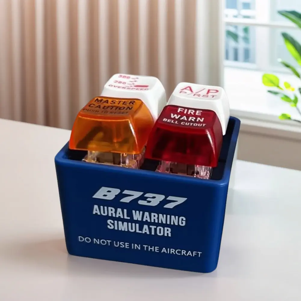 Pilot Keychain ABS Warning Simulator Boeing Home Decor Craft Stress Relieving Devices 737 Airborne Warning Sound Simulator EGPWS