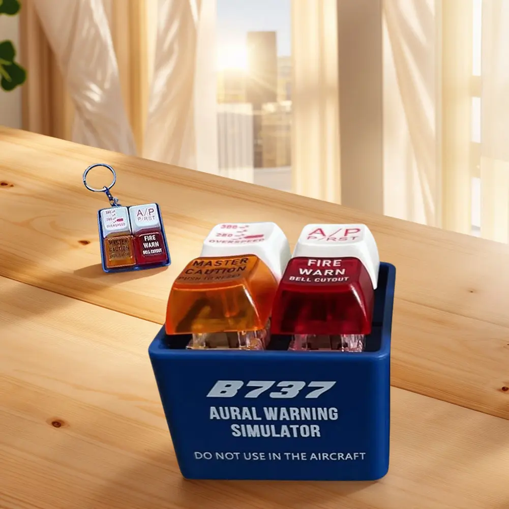 Pilot Keychain ABS Warning Simulator Boeing Home Decor Craft Stress Relieving Devices 737 Airborne Warning Sound Simulator EGPWS