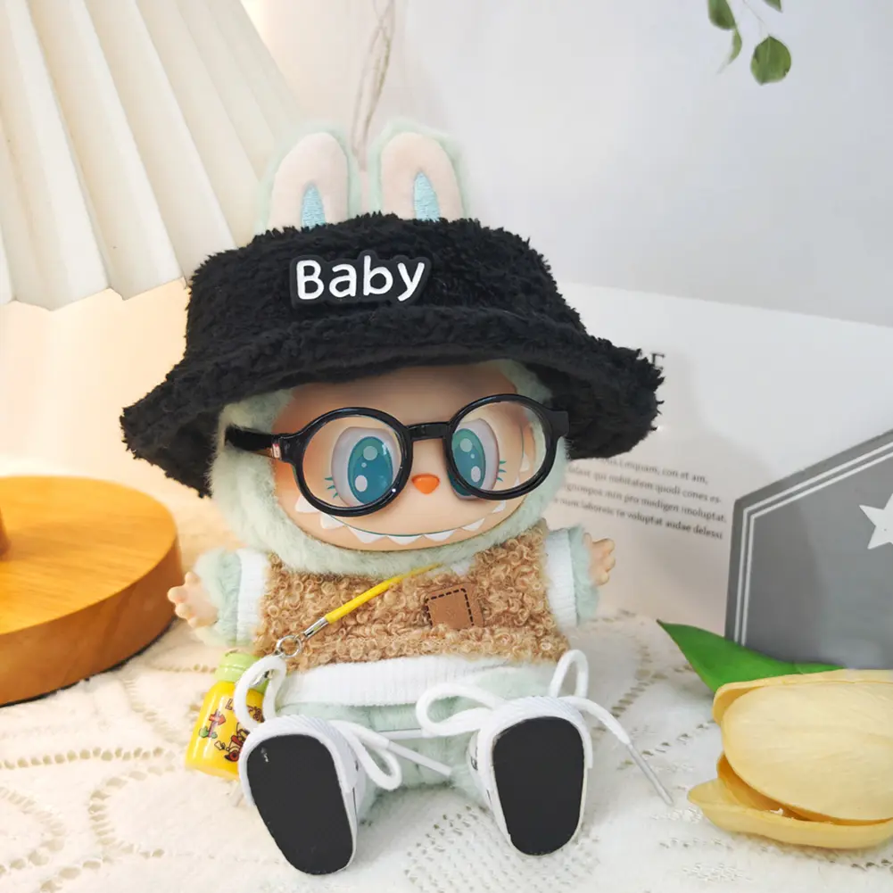 17cm Mini Doll Clothes with Hat Glasses Shoes Fashion Clothes DIY Mini Dolls Clothing Doll Cute Clothes