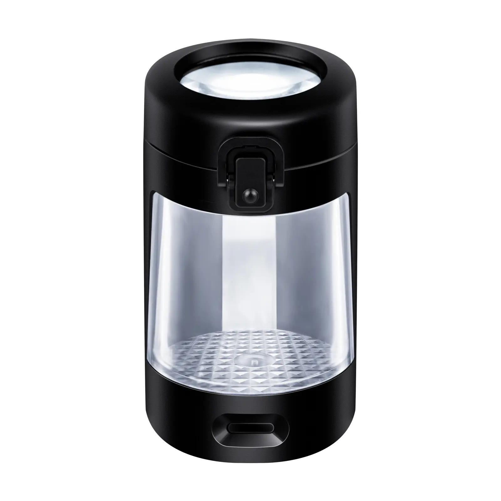 LED Lights Storage Container USB Rechargeable 50ml Sealed Box Moisture-proof Herb Container with Magnifying Lid Fathers Day Gift