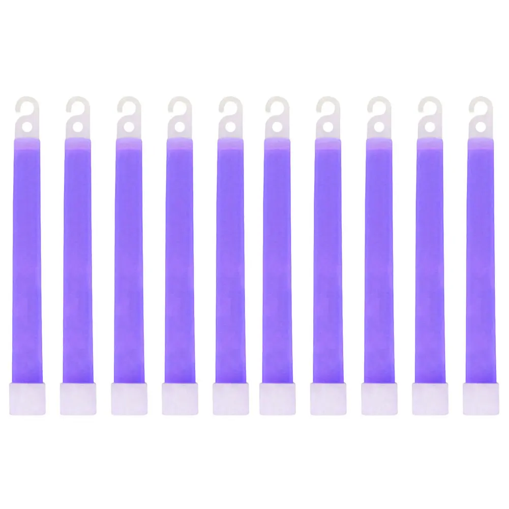 10pcs Camping Glow Sticks Waterproof 6 Inch Concert Party Light Stick with Hook Non-toxic Hiking Camping Equipment