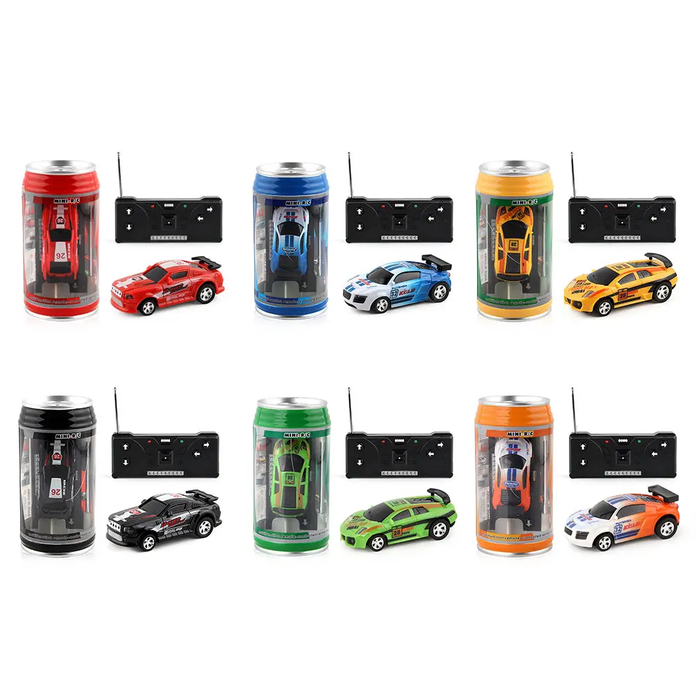 Coke Can Remote Control Racing Vehicle Battery Operated Plastic RC Racing Car with Roadblocks RC Racing Drift Car Christmas Gift