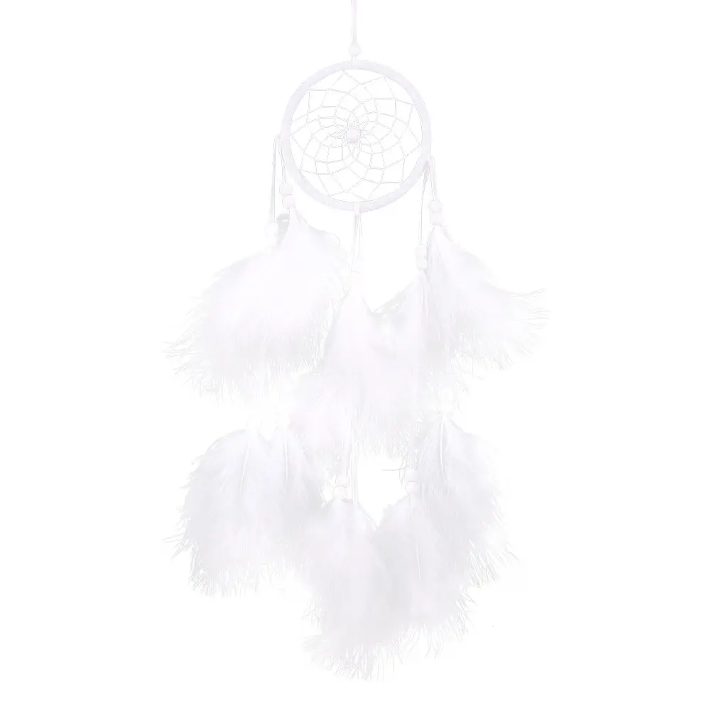 Dream Catcher Room Decor Handmade White Dream Catcher Wall Hanging Decor Feather Hanging Decoration Wall Car Room Decor Ornament